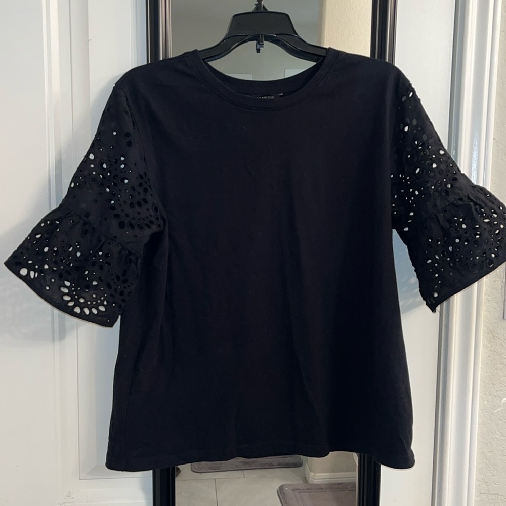 Banana Republic Crochet Sleeve Blouse. L
